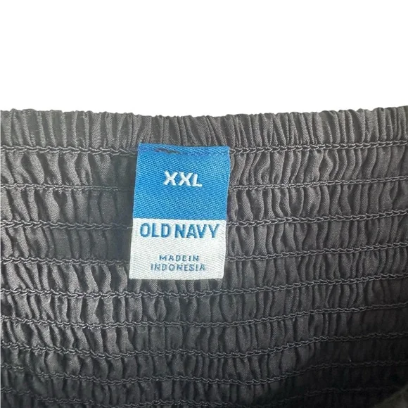 Old Navy Black Smocked Puff Sleeve Dress XXL - Picture 3 of 5